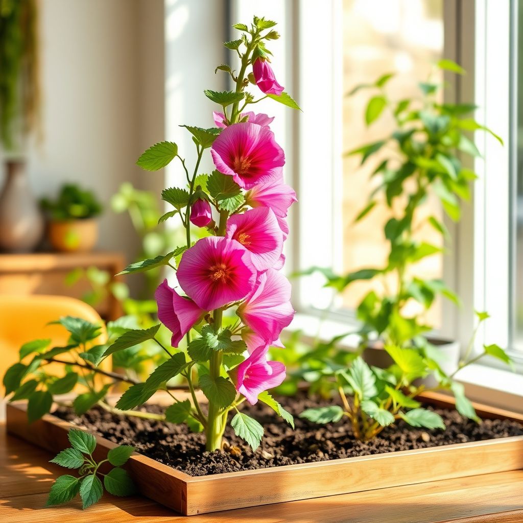 Hollyhock Alcea rosea Flower Seeds for Planting in Flower Bed