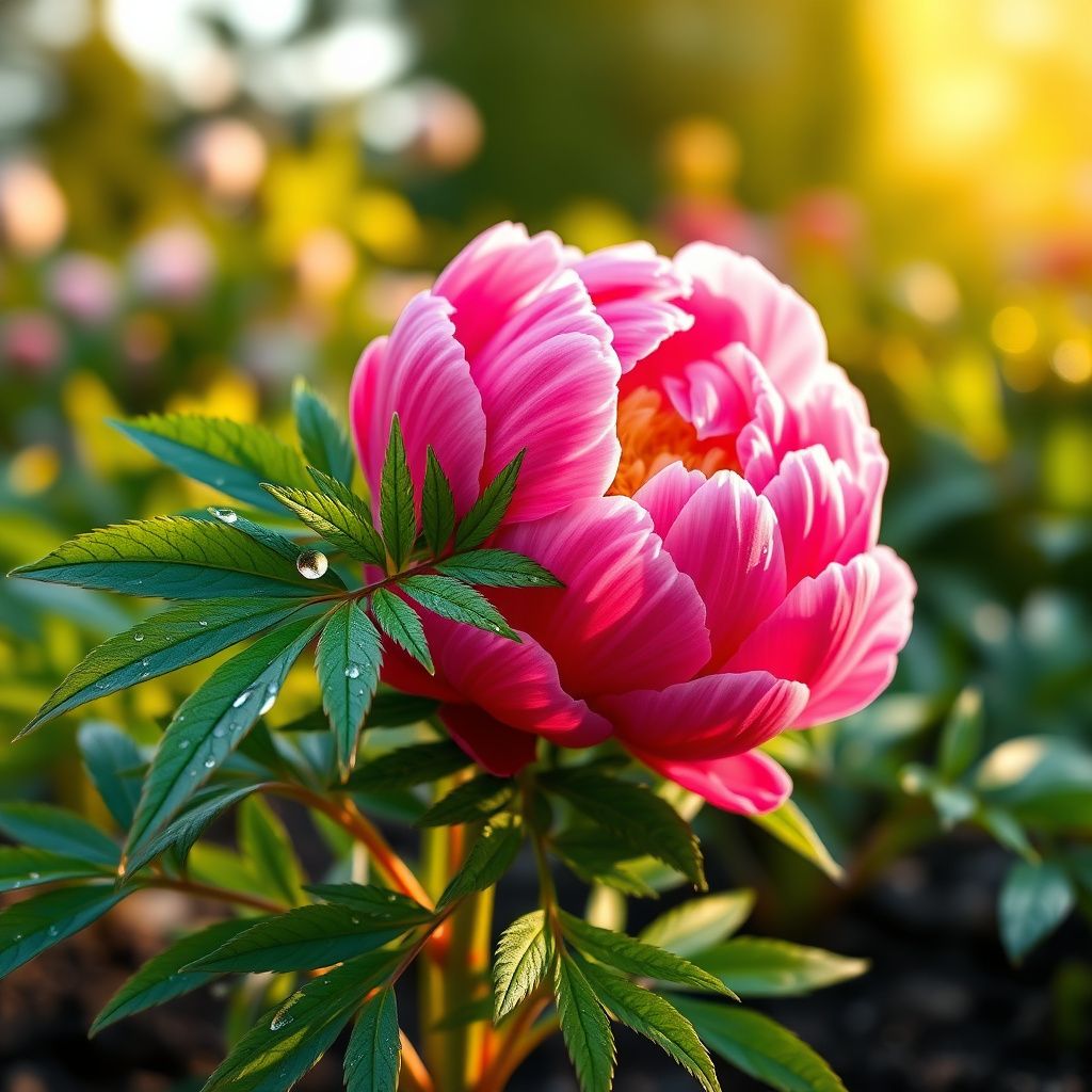 Paeonia tenuifolia Double Flowering Fernleaf Peony with Fragrant Spring Flowers