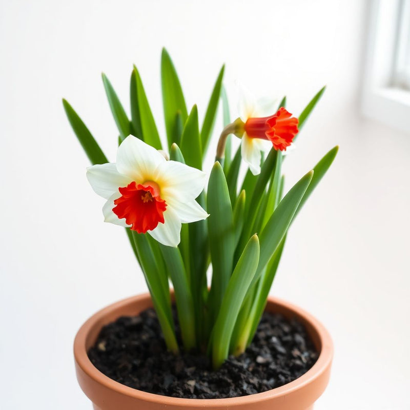 Daffodil Seeds for Planting: White and Red Blooms