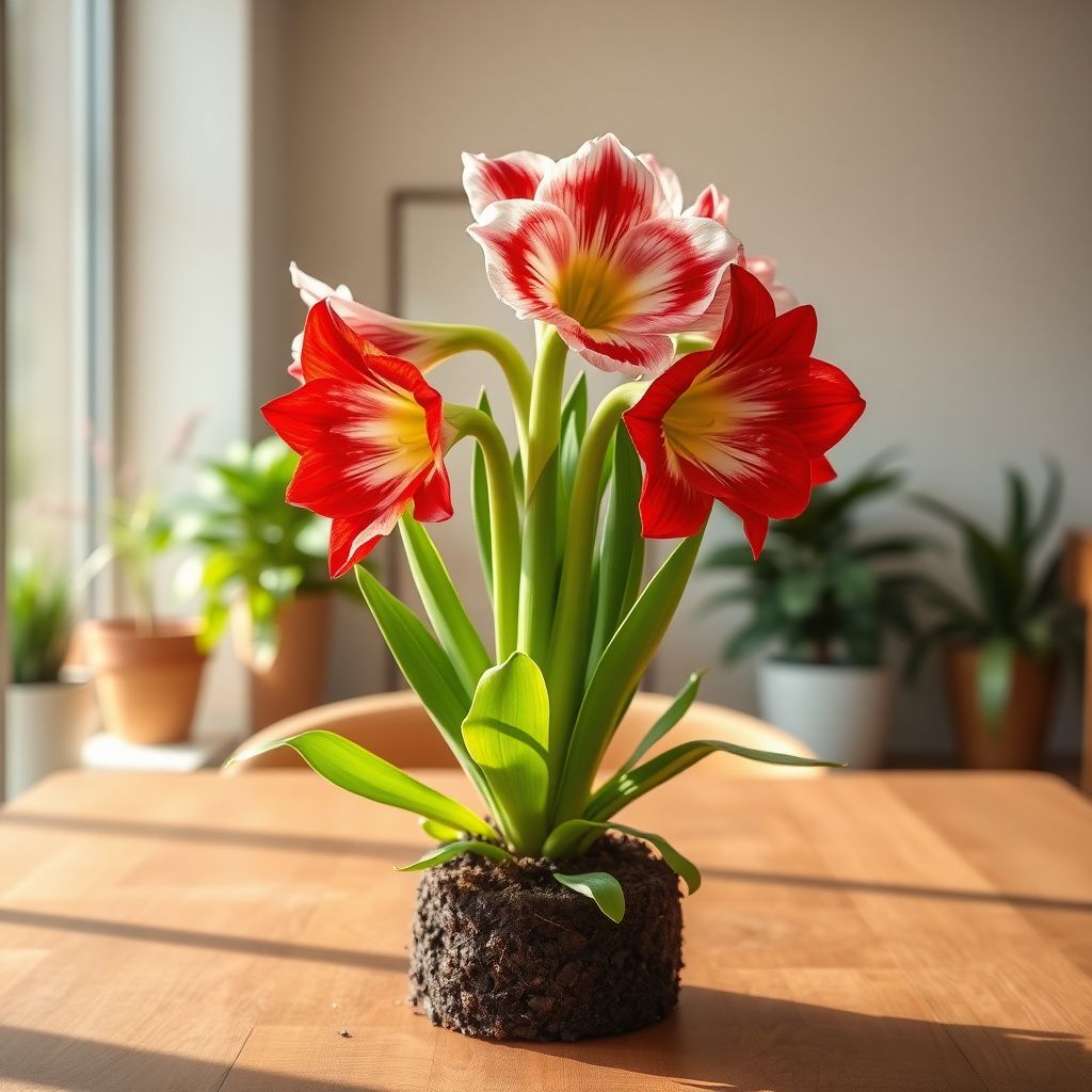 Amaryllis Flower Seeds for Planting - Vibrant Red & White Blooms