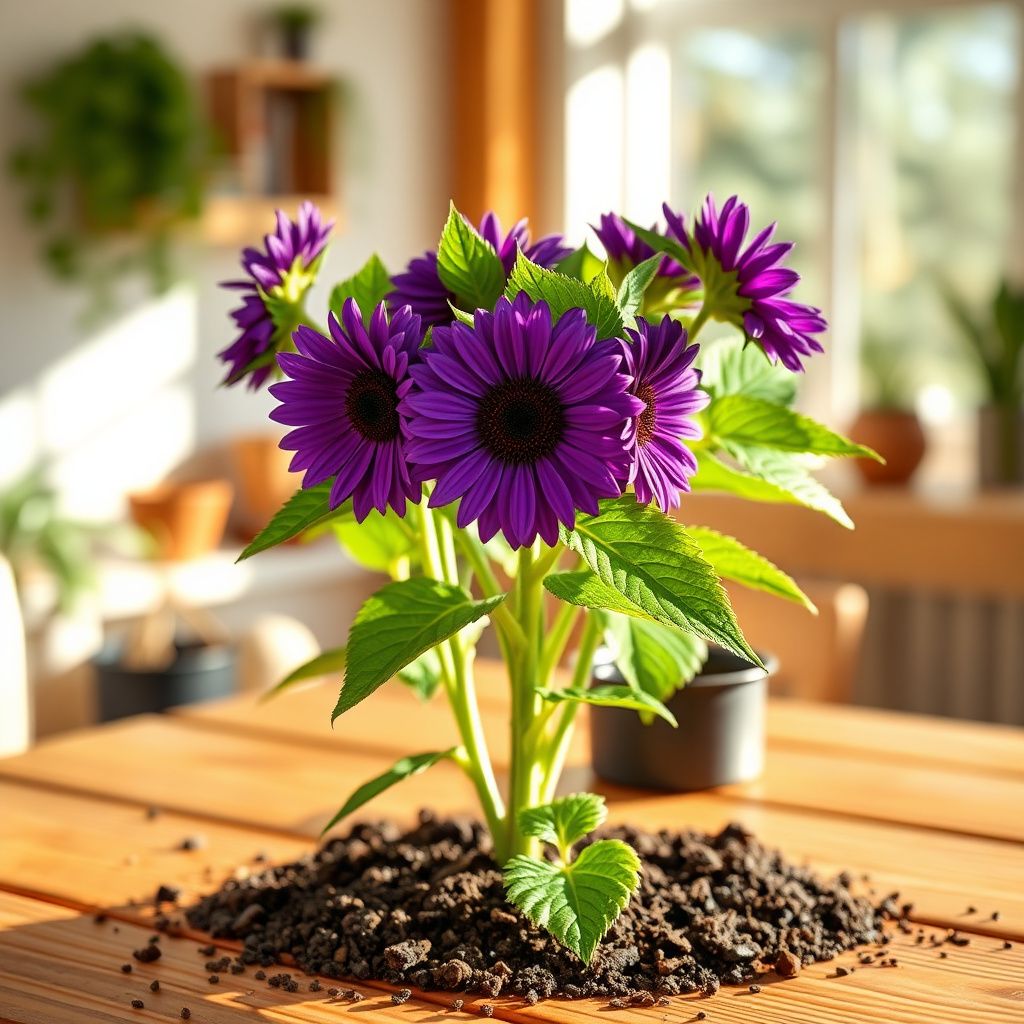 Violet Mini Sunflower Seeds  Ideal for Planting in Gardens