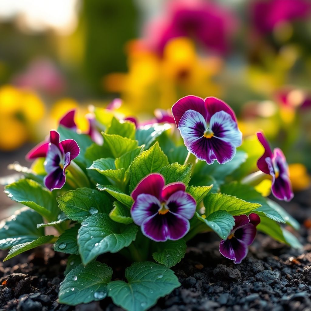 Pansy Giant Ruby Seeds for Planting Garden Borders Cool Season Blooms