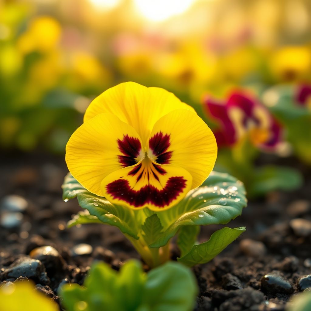 Yellow Trichromatic Pansy Flower Seeds for Easy Planting