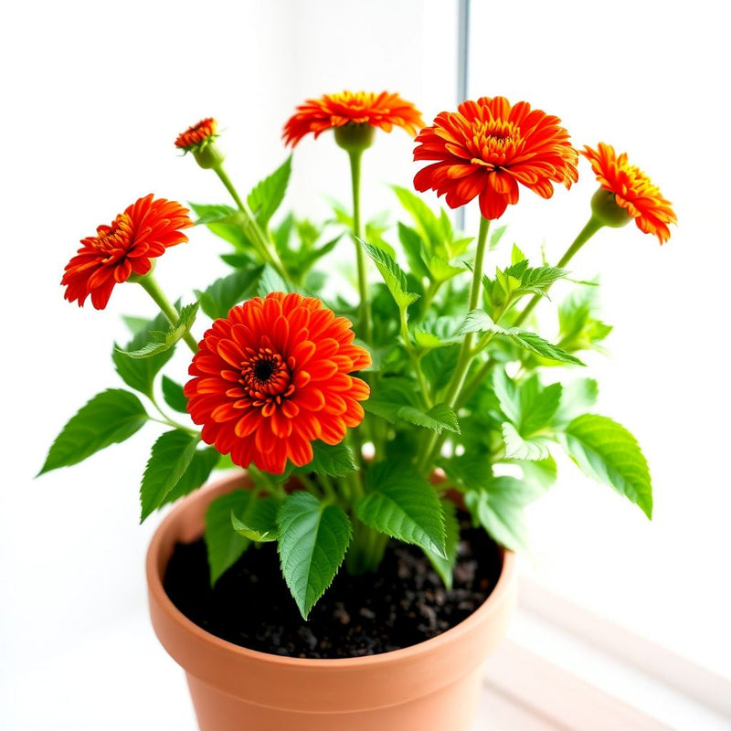 Zinnia Flower Seeds Orange Red Planting Bright