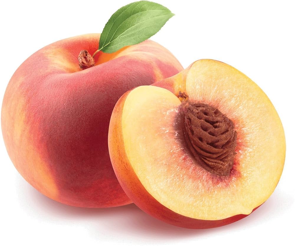 Ripe yellow peach fruit close-up