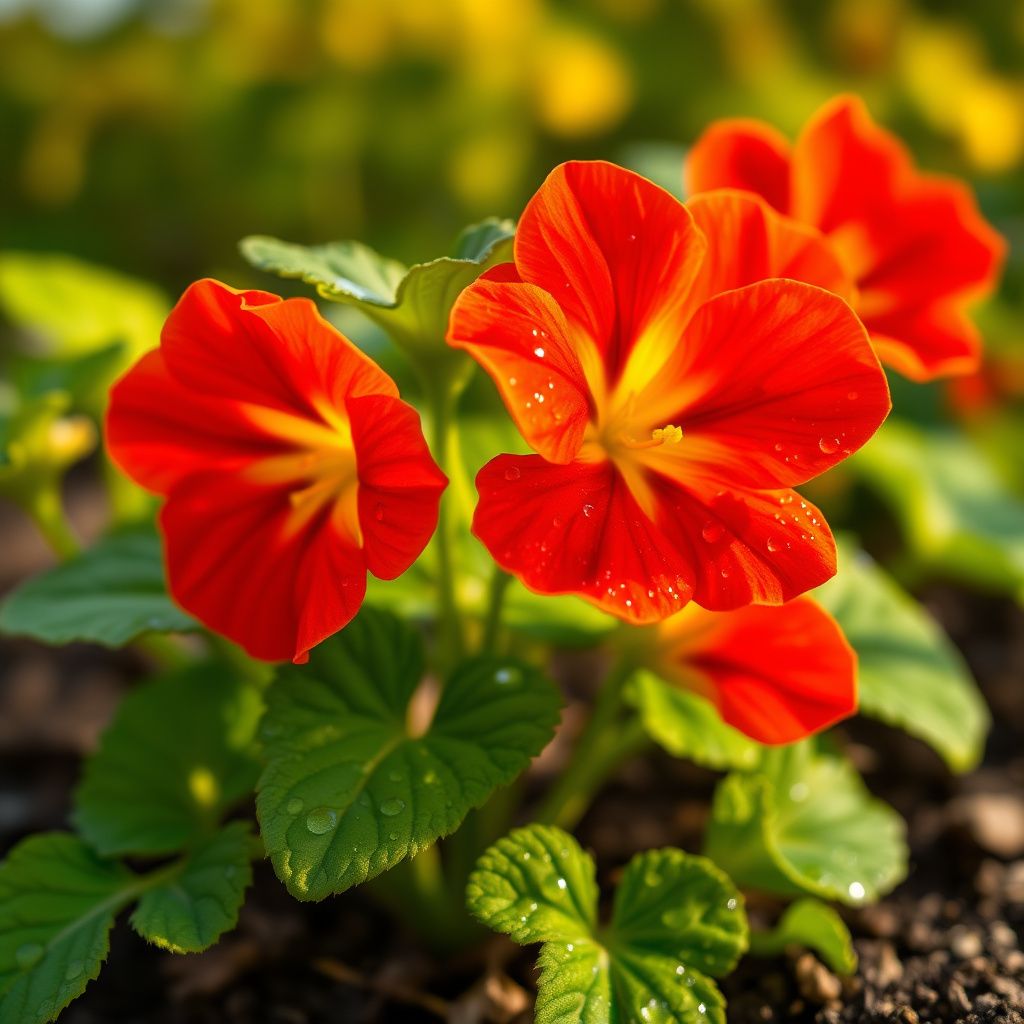 Yellow Red Nasturtium Flower seeds for Planting - Fragrant Blossoms, Heirloom & GMO Free Seeds for Home Garden